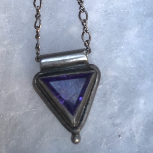 Sterling Silver Chain and Amethyst Pendant - Picture 9 of 10